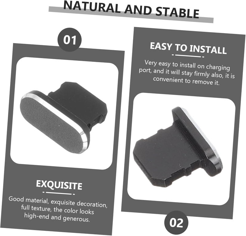DOITOOL 2pcs Durable Charging Port Cover Plug Compatible with iPhone Aluminum Alloy Design Easy to Use and Water Stains Stylish and Sturdy Construction - Image 5