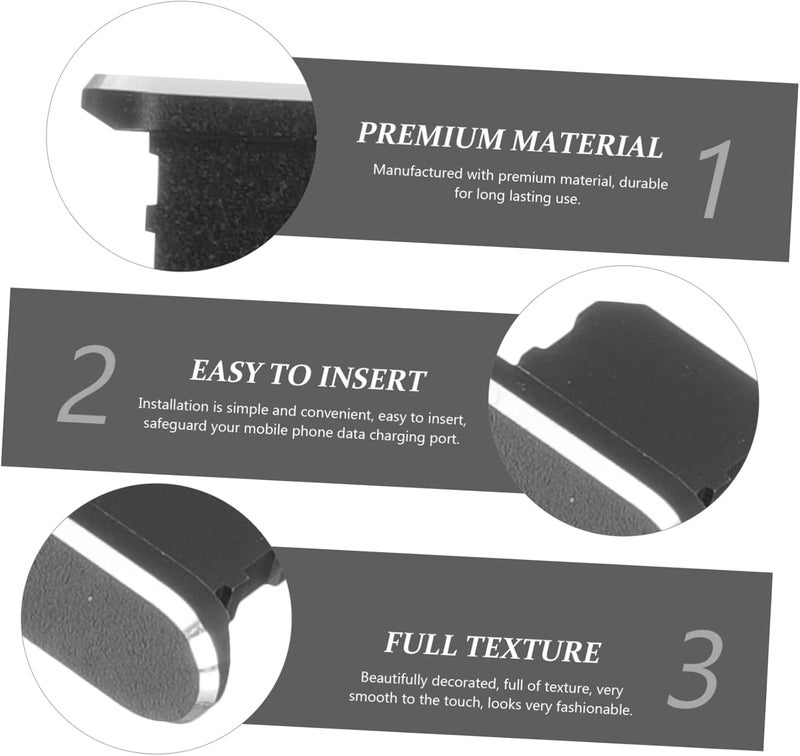 DOITOOL 2pcs Durable Charging Port Cover Plug Compatible with iPhone Aluminum Alloy Design Easy to Use and Water Stains Stylish and Sturdy Construction - Image 3