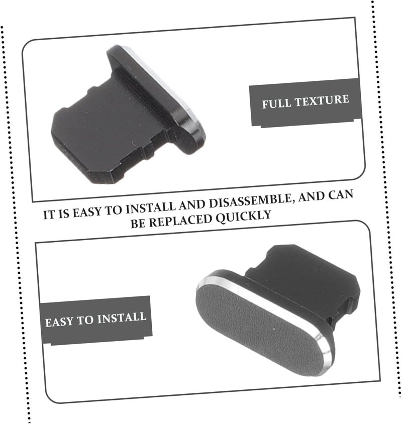 DOITOOL 2pcs Durable Charging Port Cover Plug Compatible with iPhone Aluminum Alloy Design Easy to Use and Water Stains Stylish and Sturdy Construction - Image 4