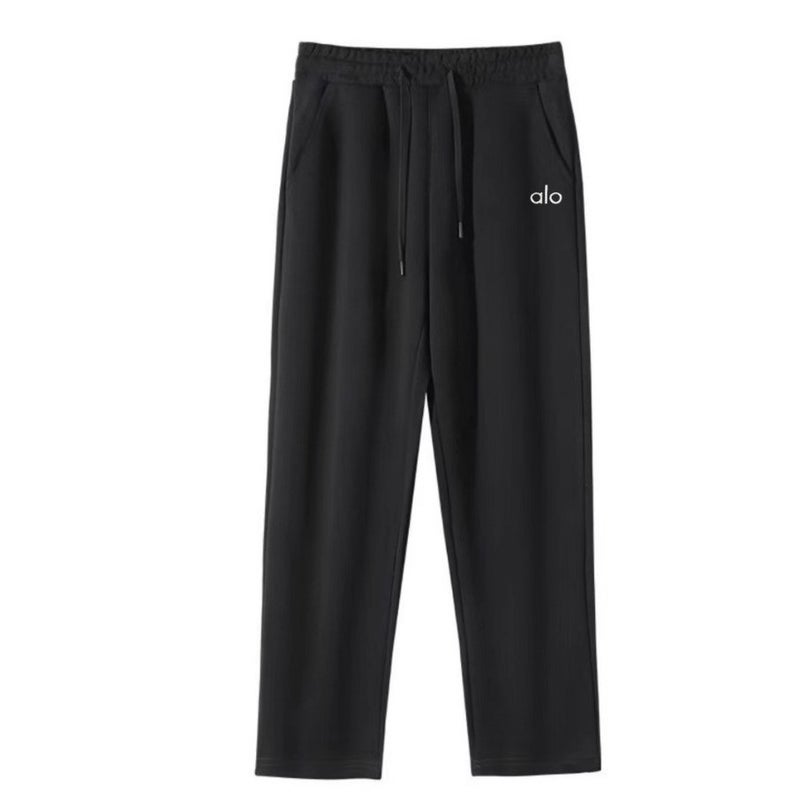 Alo Yoga 2025 New Cotton Reflective Label AO Alo Autumn/Winter Sports Casual Straight Pants for Men and  Women - Image 2