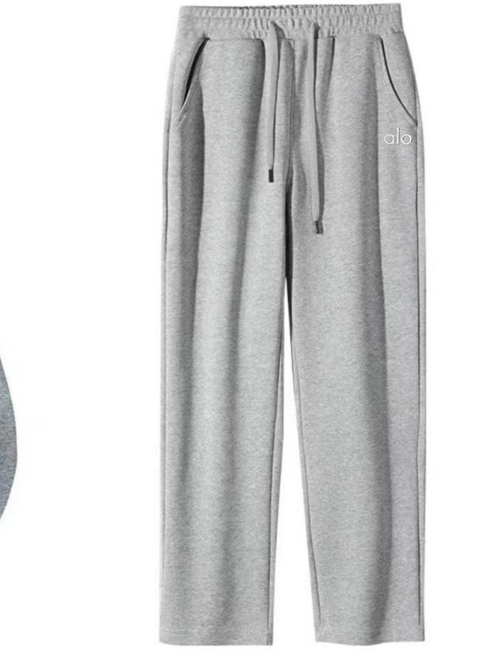 Alo Yoga 2025 New Cotton Reflective Label AO Alo Autumn/Winter Sports Casual Straight Pants for Men and  Women - Image 1