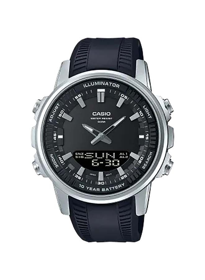 CASIO ساعة يد أنالوج ورقمية راتنج AMW-880-1AVDF - 52 ملم - أسود