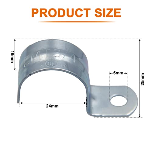 ISPINNER 25pcs 3/4 Inch Zinc Plated Steel EMT Pipe Straps with 1 Hole for EMT Conduit or Pipe Fixing - Image 2