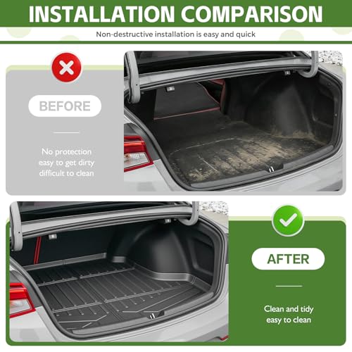 Qyebbk Trunk Mat for 2021-2026 Kia K5 / 2020-2026 Hyundai Sonata Rear Cargo Mat All Weather TPE Protector Trunk Liner Accessories - Image 2