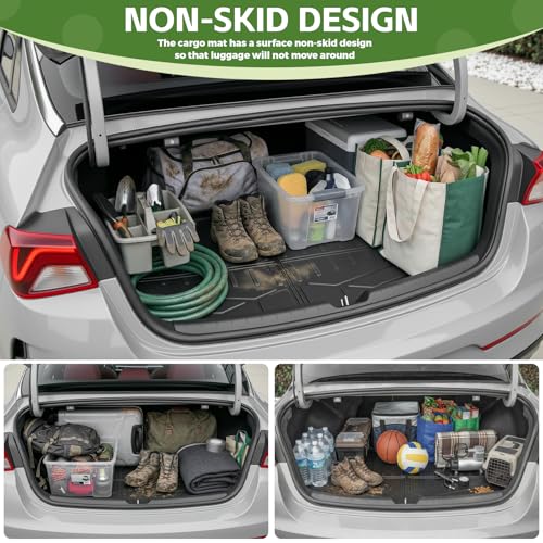 Qyebbk Trunk Mat for 2021-2026 Kia K5 / 2020-2026 Hyundai Sonata Rear Cargo Mat All Weather TPE Protector Trunk Liner Accessories - Image 4