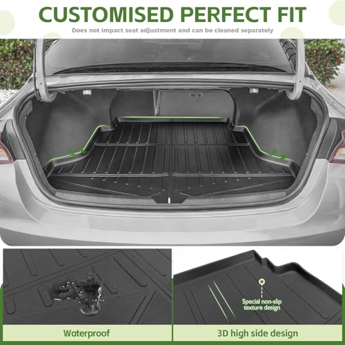 Qyebbk Trunk Mat for 2021-2026 Kia K5 / 2020-2026 Hyundai Sonata Rear Cargo Mat All Weather TPE Protector Trunk Liner Accessories - Image 3