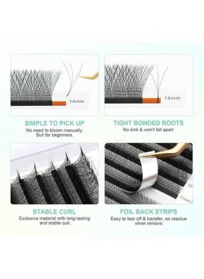 نجراكو تمديدات الرموش العنقود ، تمديد الرموش ثلاثية الأبعاد ، C Curl 7-15mm DIY العنقود الرموش ، خلط ماتي أسود طبيعي زائف منك 16 صفوف - Image 4