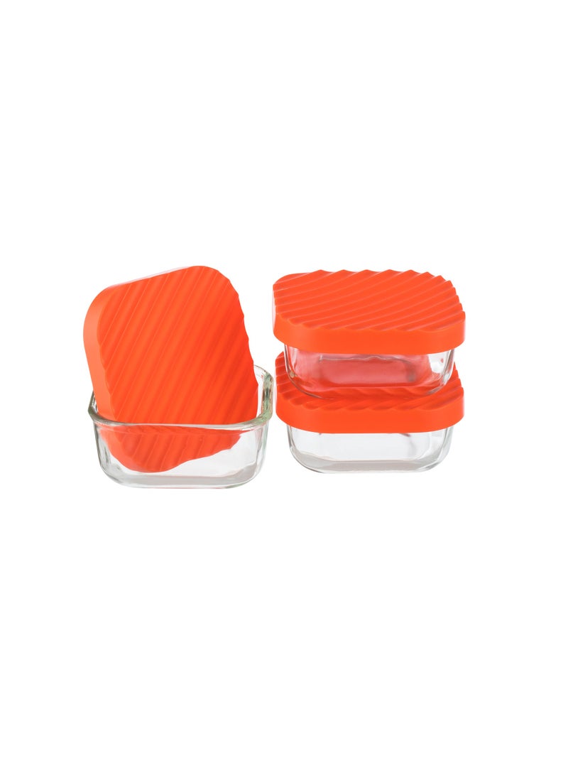 Mirolex 3-Piece Glass Food Storage Container Set with Microwaveable Plastic Lid - Image 2