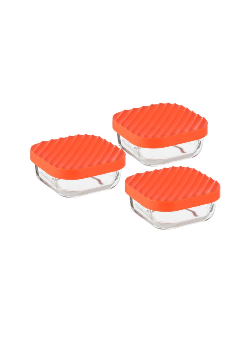 Mirolex 3-Piece Glass Food Storage Container Set with Microwaveable Plastic Lid - Image 1