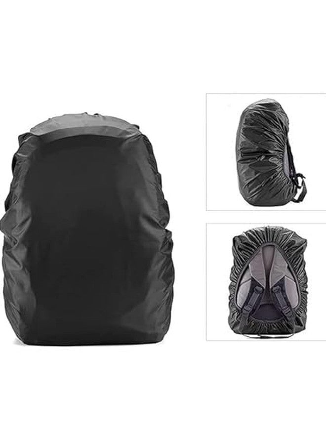 HARIVAN Nylon Backpack Rain & Dust Bag Cover Waterproof with Cary Pouch Adjustable for Hiking, Climbing, Camping Traveling 30L to 60L Laptop Bags, School Bag Cover, Luggage Bag Cover, Black-1 - Image 2