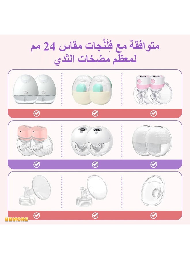 BBMORE 10PCS Breast Pump Inserts 13/15/17/19/21mm for 24mm Shields, Flange Sizing Kit Compatible Compatible with Momcozy/Spectra/Bellababy Wearable Breast Pump ,Flange Pump Breast Pump Flange Breast Pump Accessories Breastfeeding Essential Pumping Kit for Moms - Image 2