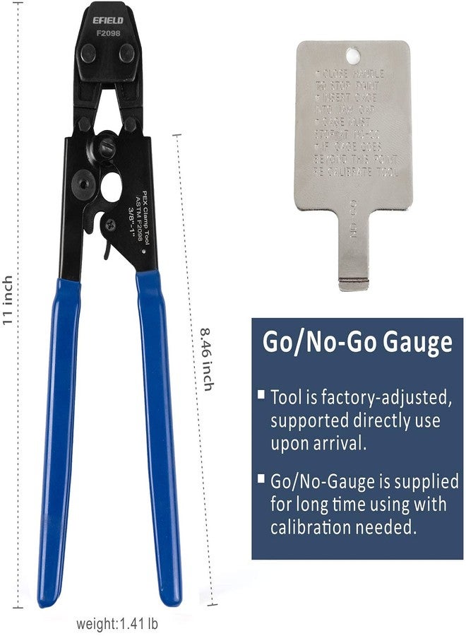 EFIELD Pex Cinch Clamp/Ear Hose Clamps Crimping Tool for Stainless Steel Clamps Sizes from 3/8" to 1" with Metal Pipe Cutter 20pcs 1/2" and 10 pcs 3/4" Clamps Suit all US F2098 Standards,(TOOL003) - Image 2