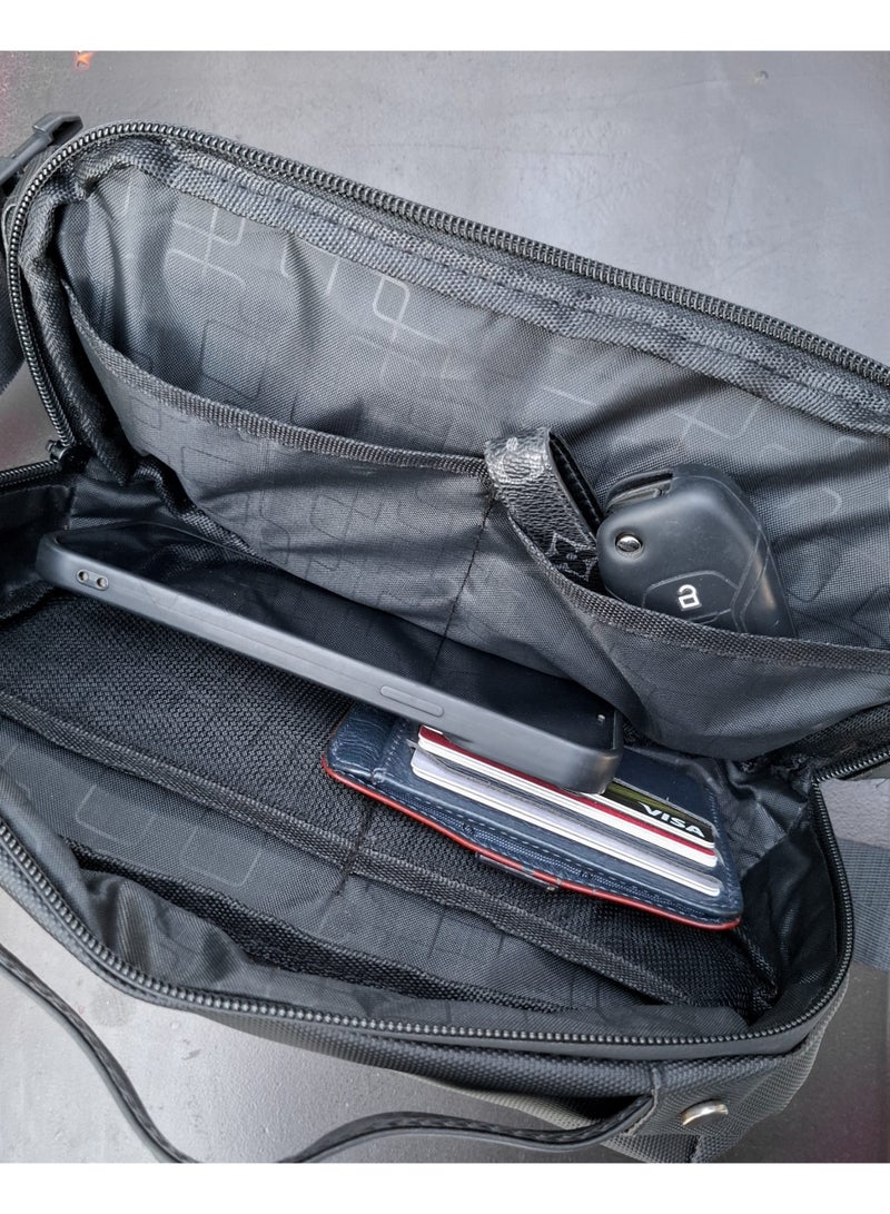 حقيبة ظهر كروس بودي سلينغ صدرية أصلية عالية الجودة T5-01 سوداء - Image 1