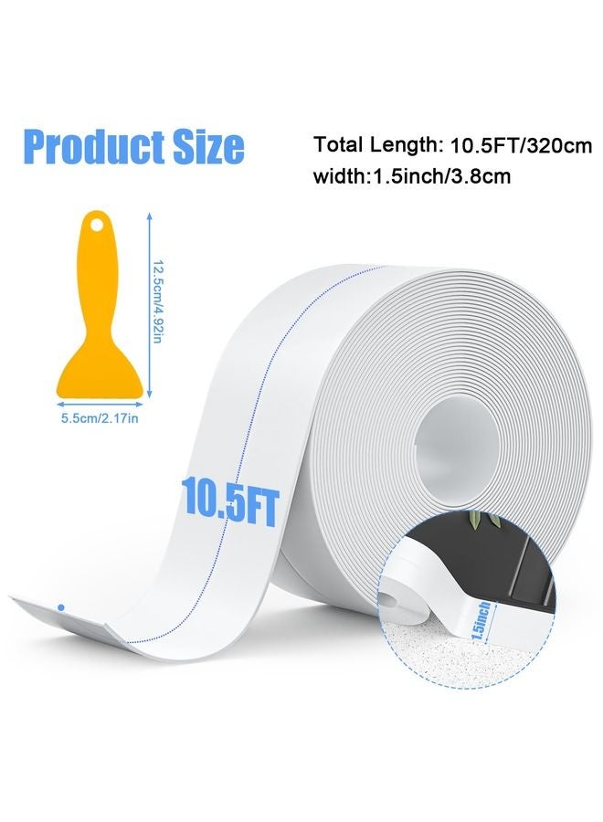 HOMESTAR Caulk Strip, 2 Pack 1.5' x 10.5Ft Caulk Strip for Bathtub Self Adhesive Caulk Tape Caulking Sealing Tape for Kitchen Countertop,Sink,Bathroom,Toilet,and Bathtub Floor Wall Edge Protector - Image 2