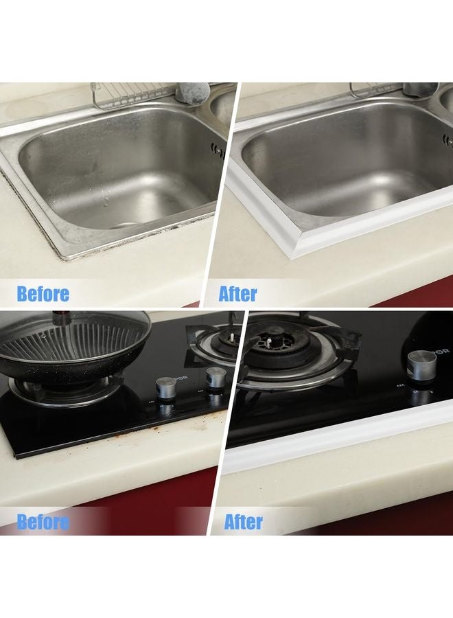 HOMESTAR Caulk Strip, 2 Pack 1.5' x 10.5Ft Caulk Strip for Bathtub Self Adhesive Caulk Tape Caulking Sealing Tape for Kitchen Countertop,Sink,Bathroom,Toilet,and Bathtub Floor Wall Edge Protector - Image 5