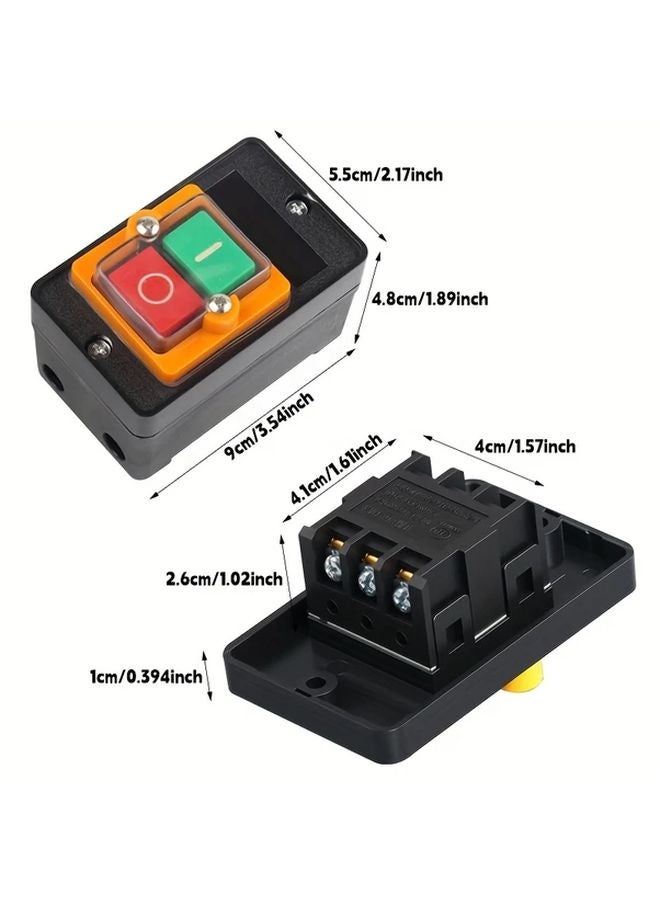 قطعتان مفتاح تشغيل وإيقاف المحرك ذاتي القفل زر تشغيل/إيقاف للمعدات الميكانيكية - Image 3