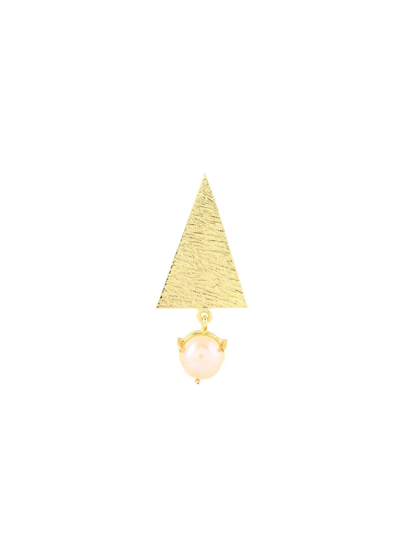 Priyaasi Plated Triangle Shape Pearl Drop Earrings