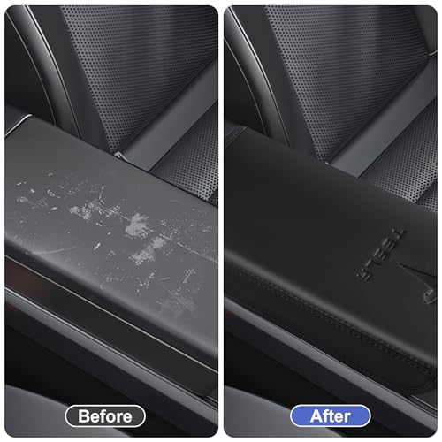 POKUNG Center Console Armrest Cover Designed for Tesla Model 3 Highland 2024-2027/Model Y Juniper 2025-2027 Refresh,Center Console Accessories for Model 3/Y Interior Accessories 2026 Black - Image 3