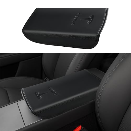 POKUNG Center Console Armrest Cover Designed for Tesla Model 3 Highland 2024-2027/Model Y Juniper 2025-2027 Refresh,Center Console Accessories for Model 3/Y Interior Accessories 2026 Black - Image 1