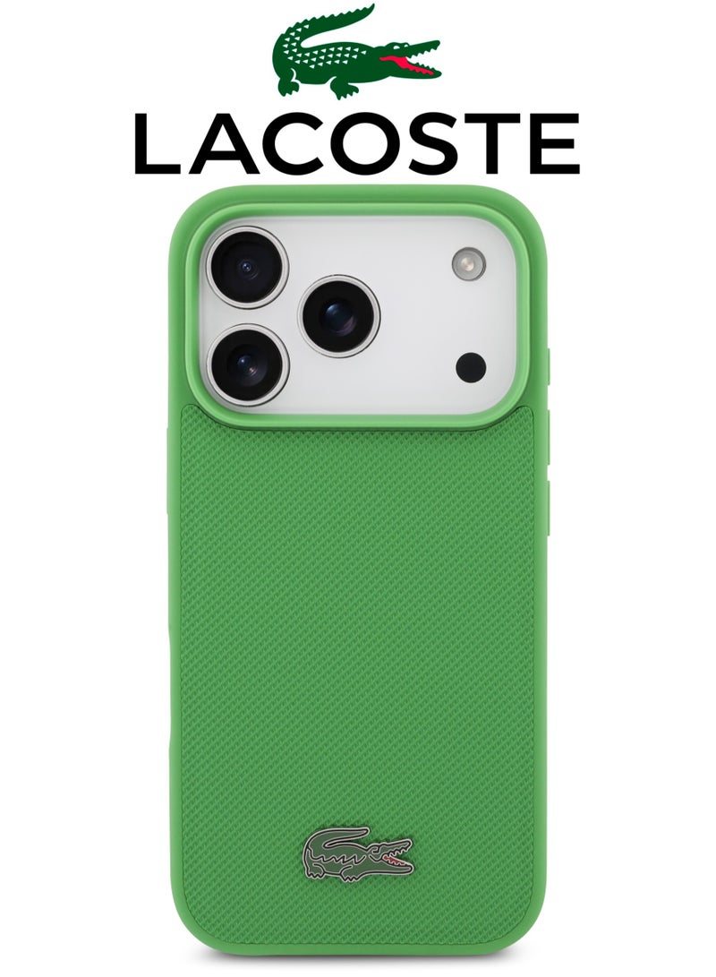 CG MOBILE Leather iPhone 17 Pro case. MagSafe wireless charging mobile cover. Shockproof iphone 17 pro cover with camera bump. Elegant French-designed cover iphone 17 pro certified in partnership with LACOSTE and CG MOBILE.green. - Image 3