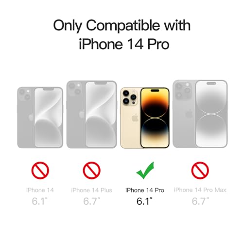 JETech Magnetic Case for iPhone 14 Pro 61Inch Compatible with MagSafe Translucent Matte Back Slim Shockproof Phone Cover Beige - Image 3