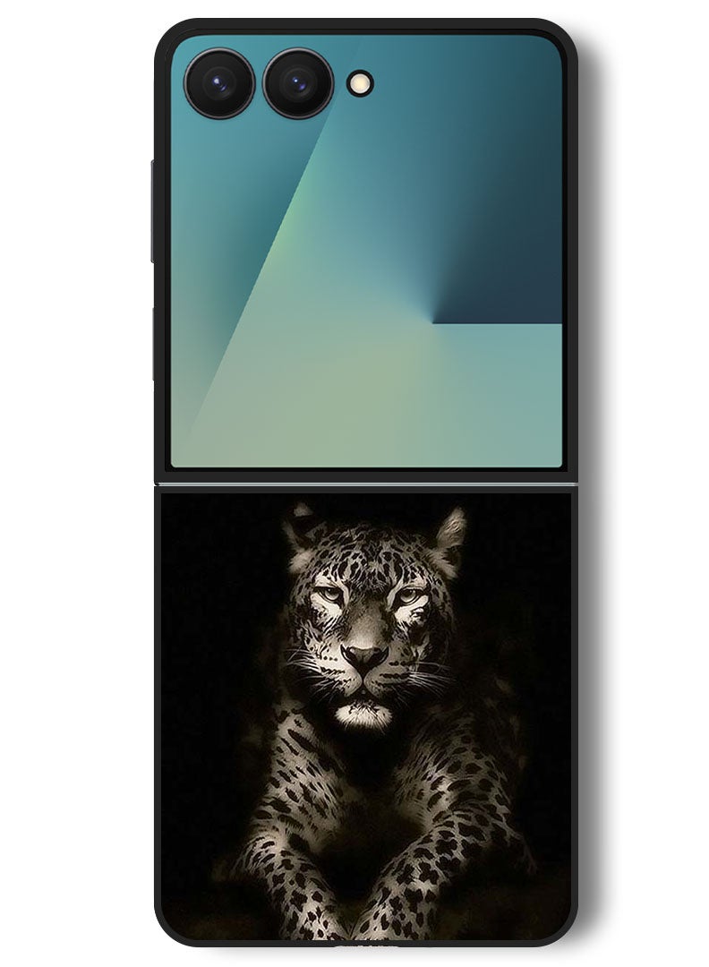 Theodor Case Compatible with Samsung Galaxy Z Flip 7 - 6.9 Inch Protection Shockproof Bumper Cover Leopard - Image 1