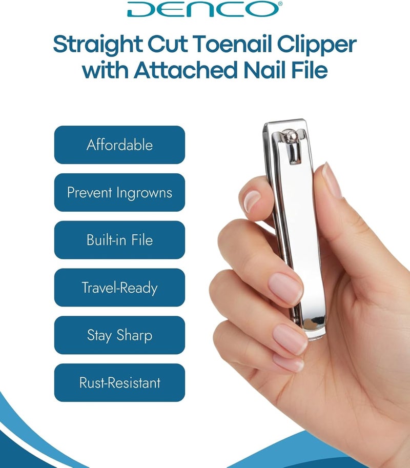Denco Straight Cut Toenail Clipper,Silver,1 Count (Pack of 1),3559N - Image 2