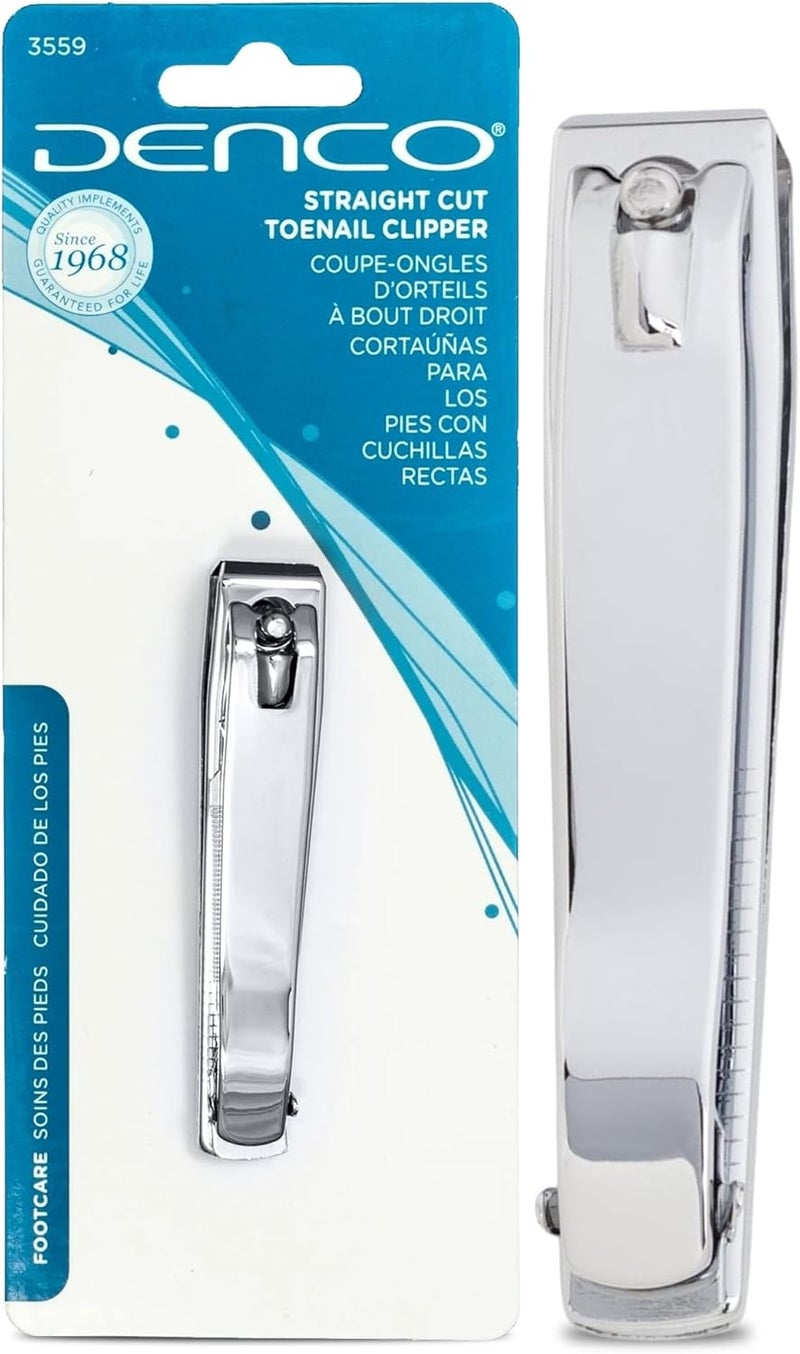 Denco Straight Cut Toenail Clipper,Silver,1 Count (Pack of 1),3559N - Image 1