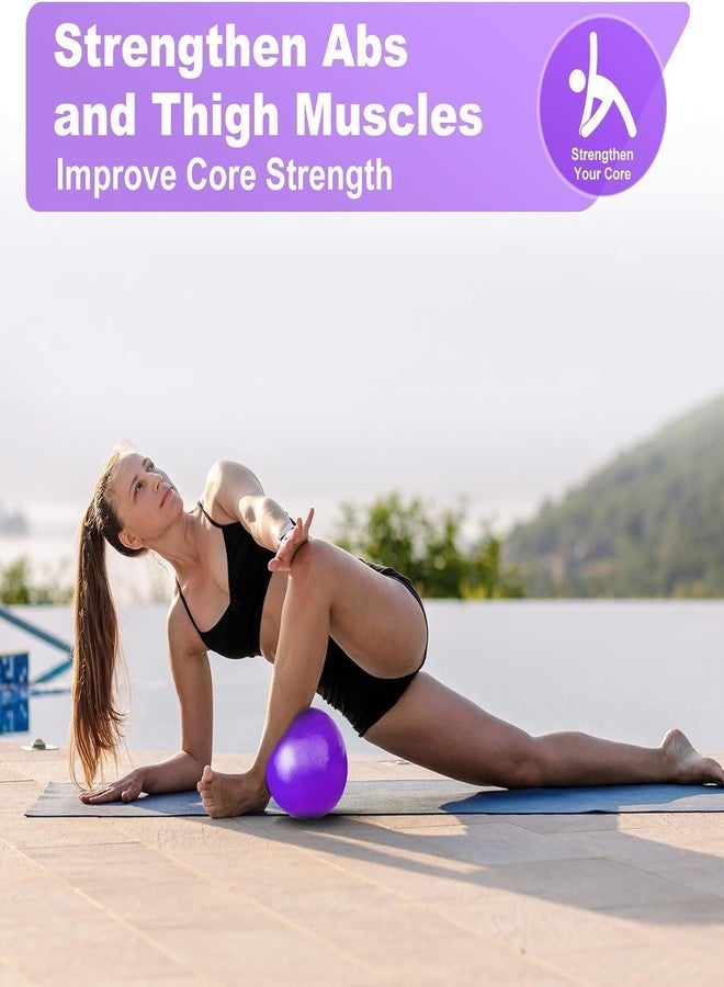 RASOFAB ZWERLIN Mini Exercise Ball 9Inch/23Cm Soft Pilate Ball, Anti Burst&Slip, with Inflatable Straw for Therapy, Barre, Core Training, Purple Color - Image 4