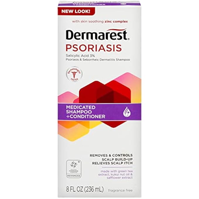 Dermarest Psoriasis Medicated Shampoo plus Conditioner | Packaging May Vary | 8-Ounces | 1-Unit