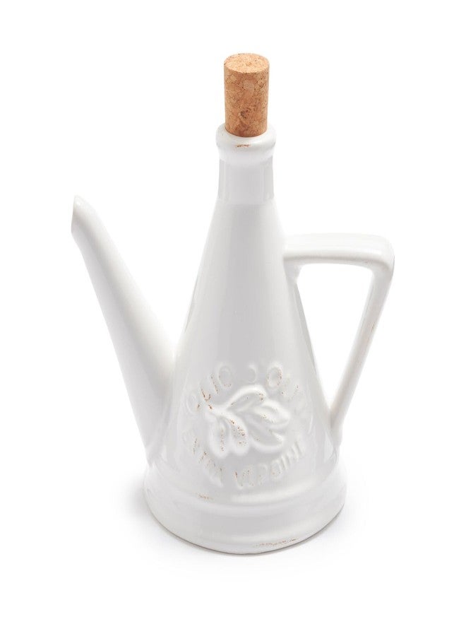 Sur La Table Farmhouse Italian Oil Cruet, Handmade Clay Vessel with Rustic Glaze and Pour Spout for Olive Oil and Vinegar, 12 oz - Image 1