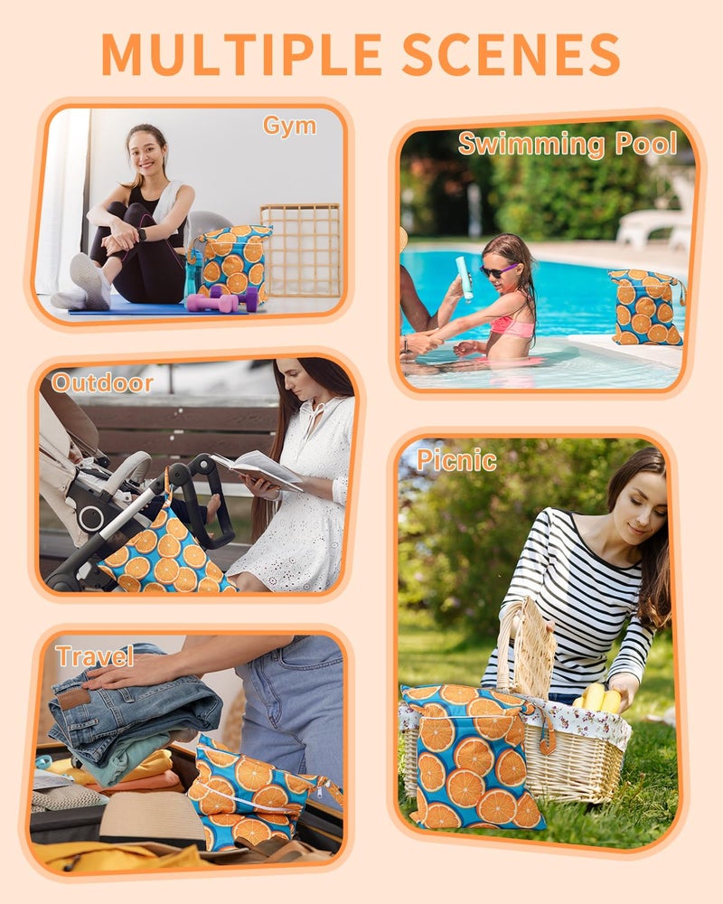 babygoal Wet Dry Bags for Baby Cloth Diapers, Washable Travel Bags, Beach, Pool, Gym Bag for Swimsuits & Wet Clothes with Two Zippered Pockets 3 Pack, 3LN22 - Image 3