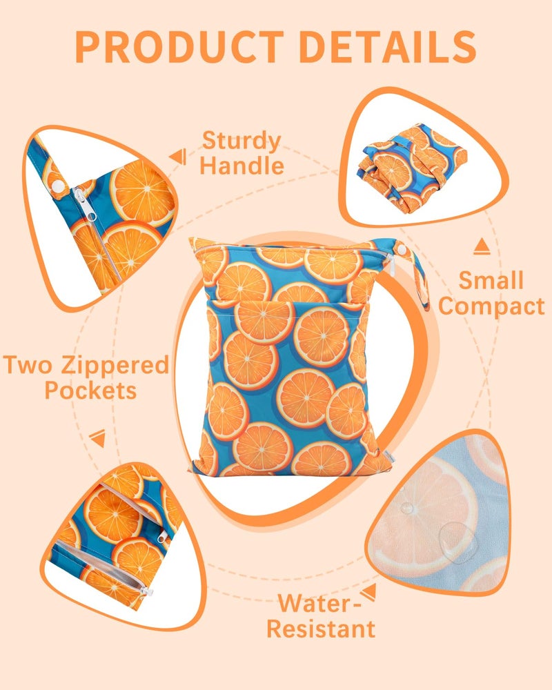 babygoal Wet Dry Bags for Baby Cloth Diapers, Washable Travel Bags, Beach, Pool, Gym Bag for Swimsuits & Wet Clothes with Two Zippered Pockets 3 Pack, 3LN22 - Image 2