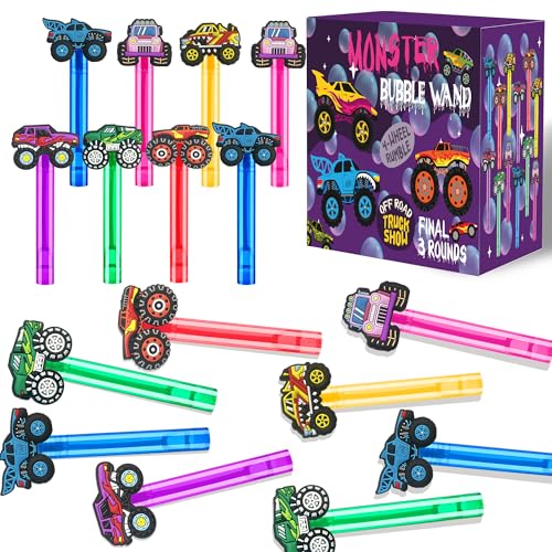 PLOUGVI 24Pcs Truck Bubble Wands for Birthday Party Favors Decorations Durable Truck Bubble Toys for Kids Pinata Goodie Bag Stuffers Classroom Prizes - Image 1