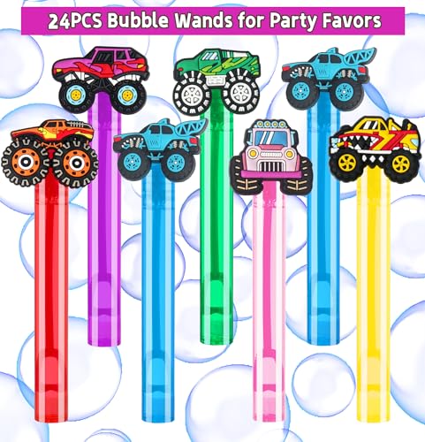 PLOUGVI 24Pcs Truck Bubble Wands for Birthday Party Favors Decorations Durable Truck Bubble Toys for Kids Pinata Goodie Bag Stuffers Classroom Prizes - Image 5