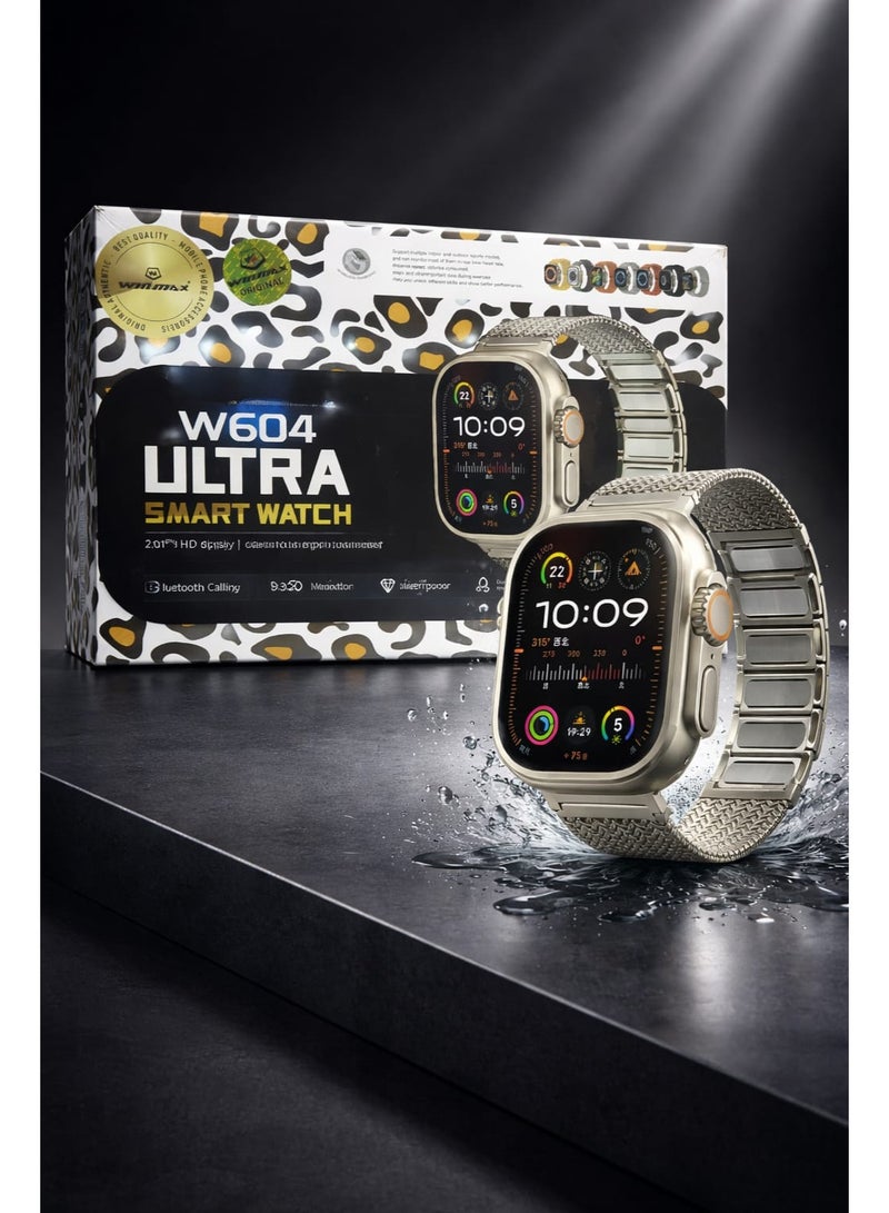 وينماكس ساعة ذكية فائقة الوضوح بشاشة 2.01 بوصة عالية الدقة | مكالمات بلوتوث | مراقبة معدل ضربات القلب ونسبة الأكسجين في الدم | تتبع النوم | مقاومة للماء | هيكل من التيتانيوم | ساعة رياضية للرجال والنساء - Image 1