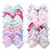 CellElection 45Inch Bows for Girls Boutique Grosgrain Ribbon Rainbow Hair Bow Alligator Hair Clips Pigtail Bows Unicorn Hair Clips for Baby Girls Toddler Kids Children Teens 12PCS - Image 2