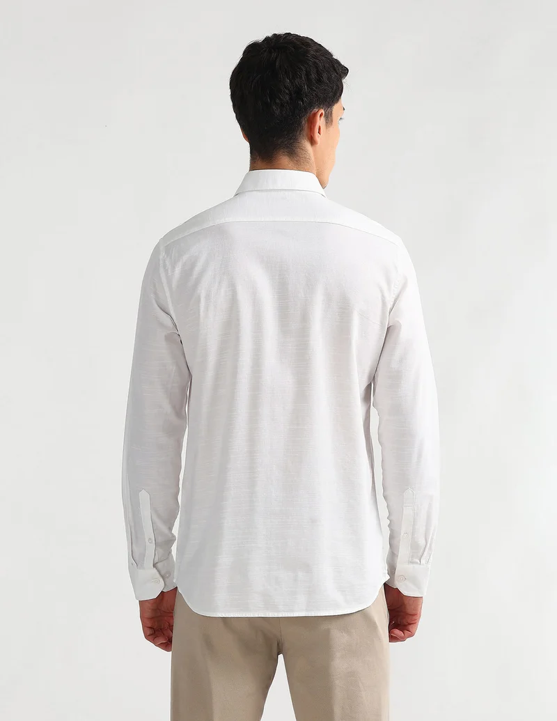Arrow White Dobby Slim Fit Shirt for Men | Best Price UAE