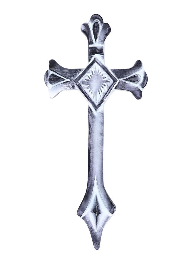 Castleore Easy Wall Hanging Home Decor Religious Christian Crosses for Wall | Best for Home, Office and As Gift | Silver Antique | Size L 10.2 W 6.1 Inch | (White Antique) - Image 1