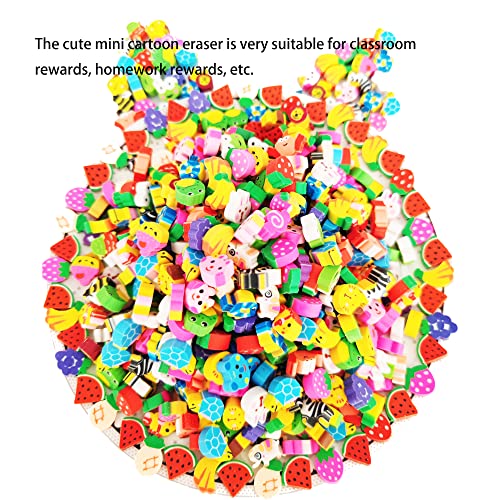 Jsehchya 400PCS Mini Fun Erasers for Kids Bulk,Cute Assorted Novelty Pencil Erasers Desk Pets for Kids Party Favors School Student Prizes Gift (400Fruit&Animal) - Image 5