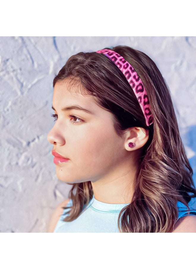 FROG SAC 4 Cheetah Headbands For Girls Reversible Nonslip Velvet Leopard Print Headband Pack Elastic Leopard Headbands For Women Cute Animal Print Hair Accessories For Teens  - Image 4