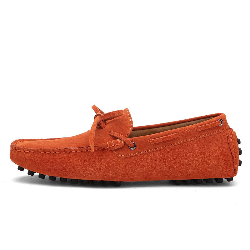 Men's Suede Beanie Shoes Lace-Up Driving Shoes Men's Shoes - Image 1