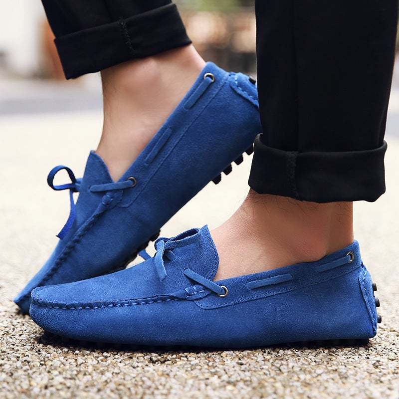 Men's Suede Beanie Shoes Lace-Up Driving Shoes Men's Shoes - Image 4
