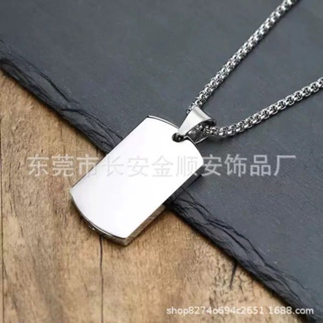 Jin Shun An New Personalized Minimalist Stainless Steel Military ID Necklace with Pet Ashes Pendant - Memorial Jewelry - Image 4
