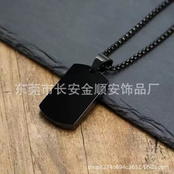 Jin Shun An New Personalized Minimalist Stainless Steel Military ID Necklace with Pet Ashes Pendant - Memorial Jewelry - Image 3