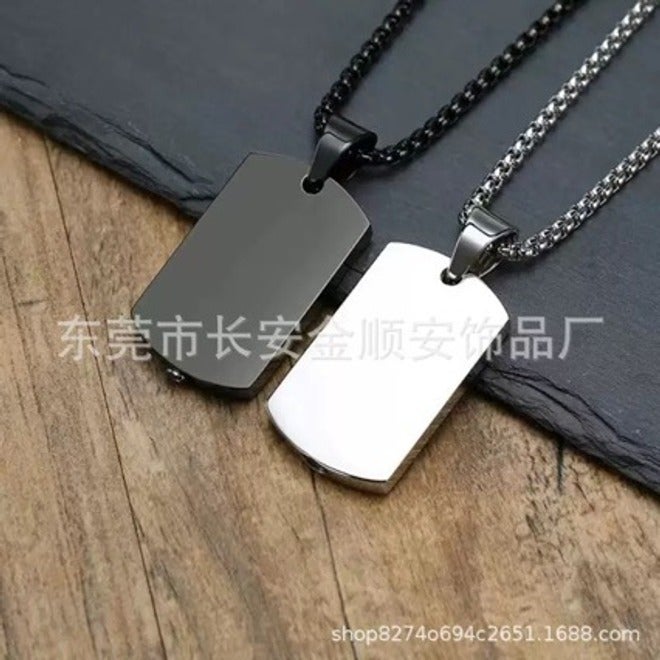 Jin Shun An New Personalized Minimalist Stainless Steel Military ID Necklace with Pet Ashes Pendant - Memorial Jewelry - Image 1
