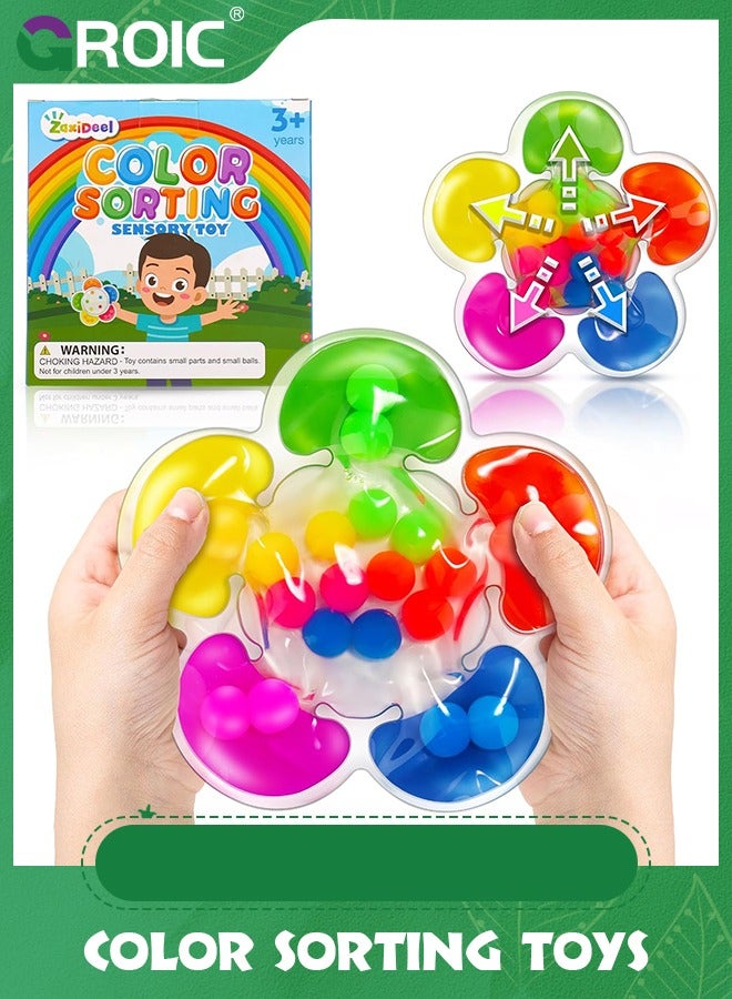 GROIC Color Sorting Toys Sensory Toys, Fine Motor Skills Game,Color Matching Toys Preschool Learning Activities Educational Calm Down Montessori Toys, Fidget Toys for Calm Down - Image 1