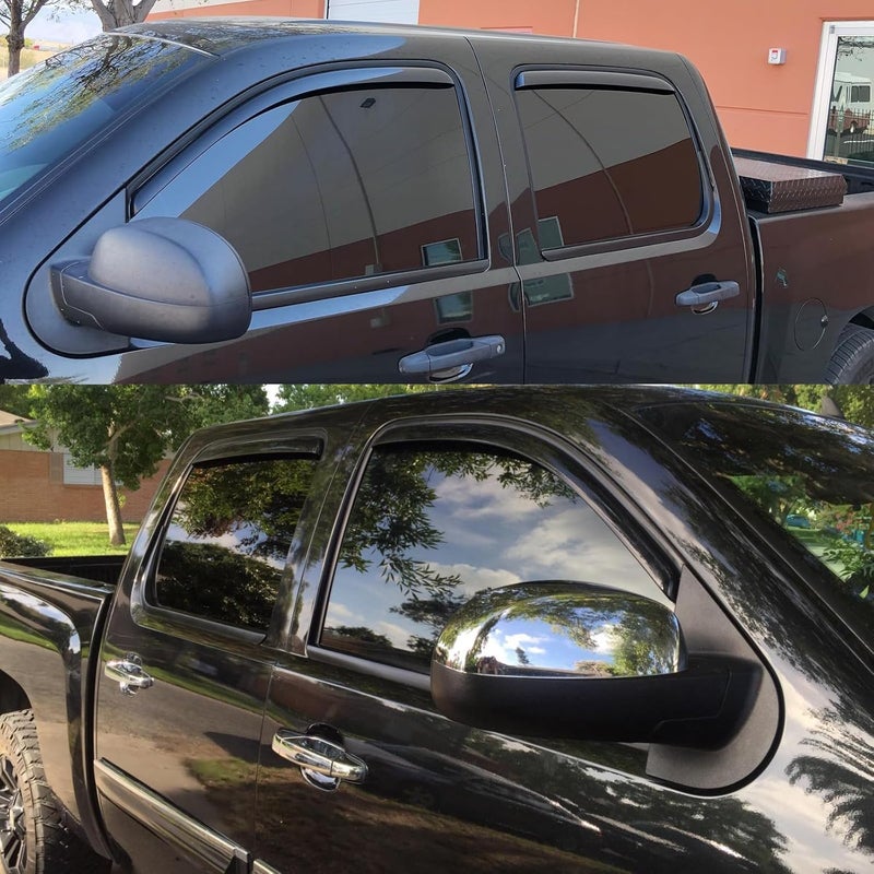TONOYTIM in-Channel Window Visors Rain Guards Sun Rain Snow Vent Guard Shade for 2007-2013 Chevy/GMC Crew Cab Pickup SUV Wind Deflectors 194515 4-Pieces Set - Image 3