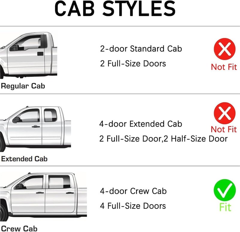 TONOYTIM in-Channel Window Visors Rain Guards Sun Rain Snow Vent Guard Shade for 2007-2013 Chevy/GMC Crew Cab Pickup SUV Wind Deflectors 194515 4-Pieces Set - Image 5
