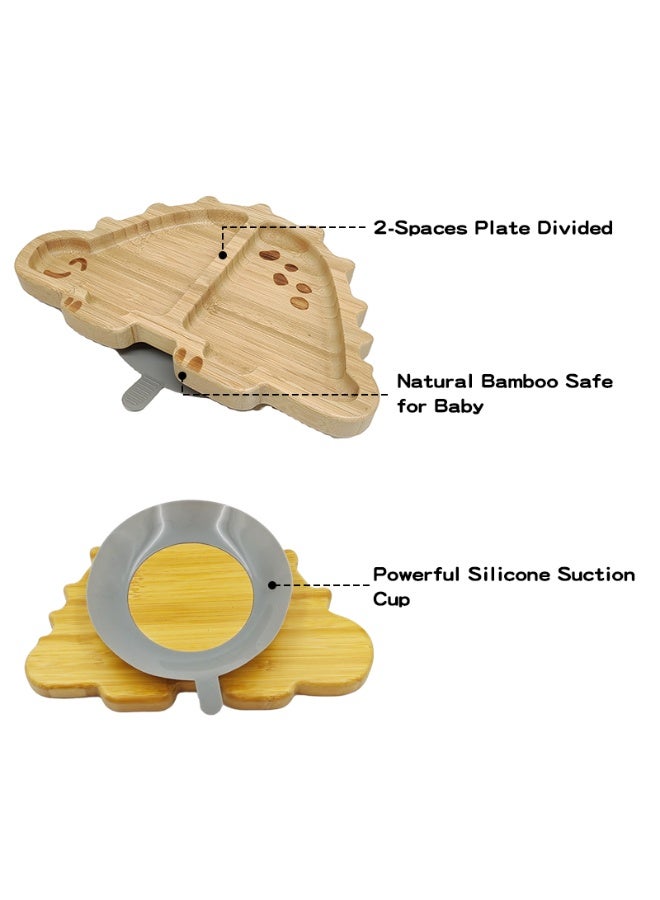 NENES Bamboo and silicone baby feeding set, BLW, newborn gift, baby, toddler (Dinosaur) - Image 4